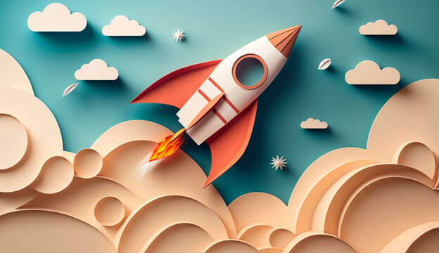 Paper rocket creativity. Generative AI,