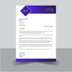 Colorful letterhead template, Creative & Clean corporate style project 
design, Colorful print with vector & illustration, Cover Letter Template.

