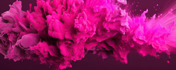 Obraz premium Trendy Pantone 18-1750 viva magenta color abstract splash background, monochrome background. Bold Magenta Abstract Splash Background in Pantone 18-1750