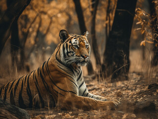 Bengal Tiger looking in the distance