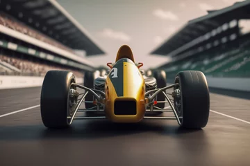 Foto op Plexiglas Formula 1 car standing on race track stadium, generative ai © VicenSanh