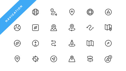 Location icons set. Navigation icons. Map pointer icons. Location symbols