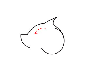 illustration of a fish, animals logo, dog logo, vector logo,