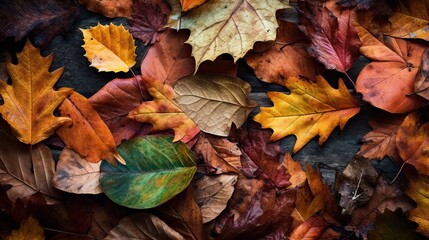 Autumn Leaves. Wallpaper with orange and brown colors. Generative AI
