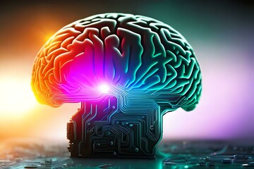 A computer chip with a brain-like structure (neuromorphic). Generative AI