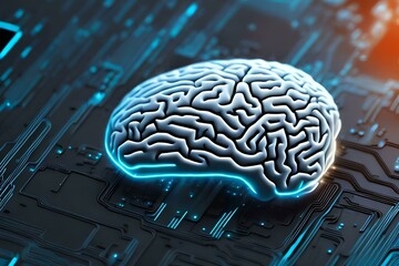 A computer chip with a brain-like structure (neuromorphic). Generative AI