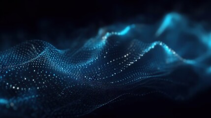 Naklejka premium Digital data background. Luminous dots connected by glowing network. Based on Generative AI