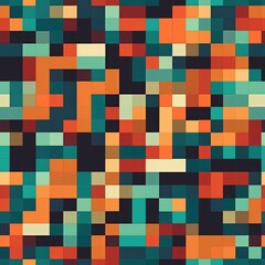 Wallpaper. Modern Pattern With Irregularly Shaped Blocks Of Color. Infinite, Seamless Backgrounds. Generative AI