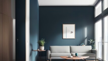 House minimalist interior with modern furniture design concept. Generative AI
