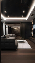 Generattive ai ilustrations, living room design modern