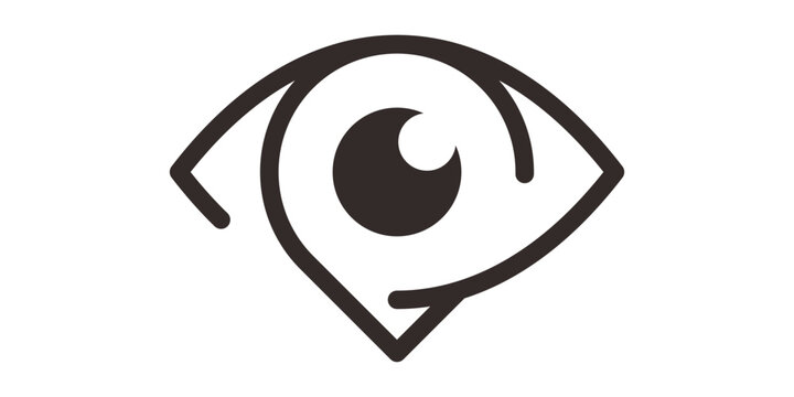 design pin location and eye logo line icon vector illustration