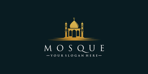 Naklejka premium Mosque logo design template with unique concept Premium Vector Part 3