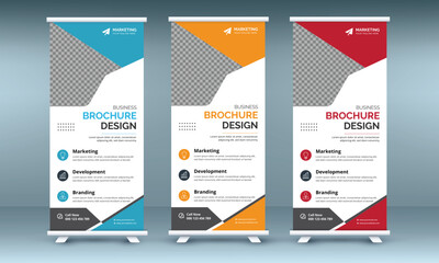 Business roll up banner. corporate roll up background for presentation. roll-up template for exhibition, corporate Business stand banner, editable roll up banner vector template.