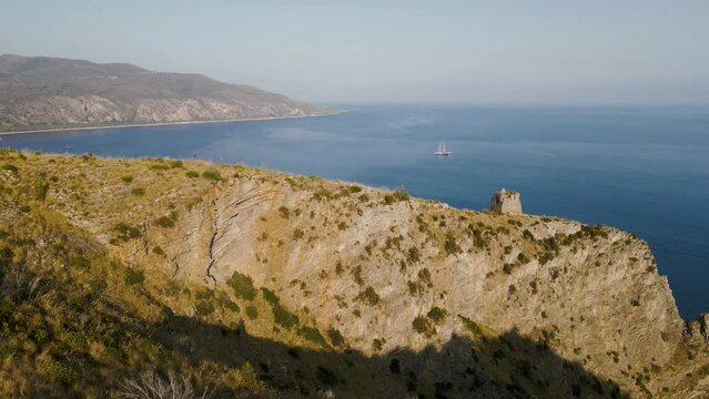 Aerial view of Palinuro coast, Salerno, Campania, Italy.
