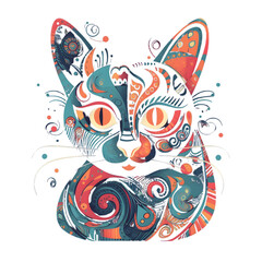 Obraz premium Cute Cat with color and looking at us