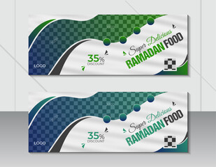 Ramadan special offer restaurant food menu facebook cover or web banner template design