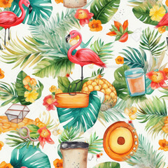 Fototapeta premium seamless pattern with flowers, AI generated