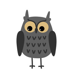 Cartoon owl. Stylized bird. Isolated element on a white background.