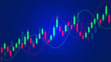 Business graph or stock market or forex trading concept. Financial reports and investment background.
