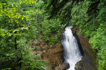 Fototapeta premium The Painted Rocks in Hiawatha Michigan