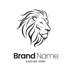 Lion head logo template vector icon illustration design Lion head logo template
