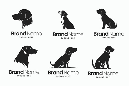 Set of dog logo design template. Vector illustration logo design, minimal logo design. minimal and modern dog logos