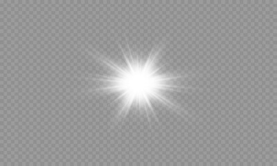 Dazzling flash. Bright Star. Magic dust. Brilliant vector. Bright sun. Glare. shining beam. Rash.