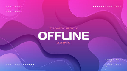Stream currently offline background with colorful fluid and liquid shapes. modern futuristic gamer background. © BoBloob