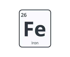 Iron chemical Element Graphic for Science Designs.
