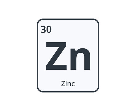 Zinc chemical Element Graphic for Science Designs.
