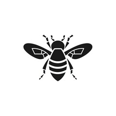 Bee Silhouette in black and white. Minimalistic illustration for Logo Design created using generative AI tools