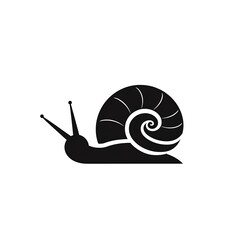 Snail Silhouette in black and white. Minimalistic illustration for Logo Design created using generative AI tools