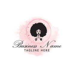 Afro beauty logo , afro girl salon logo