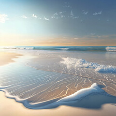 Naklejka premium sunset on the beach, AI-generated