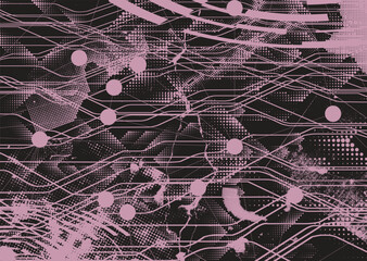 Aesthetic dotted design element. Duo tone poster . Modern art .Abstract composition . Half tone background. Halftone dots texture effect .Contemporary vector design