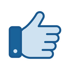 Like icon. Thumb up sign for mobile concept and web design. vector illustration