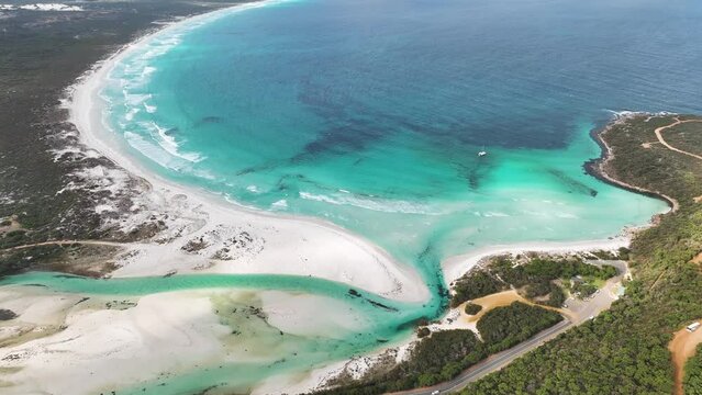 Aerial view of Pallinup Beach, Western Australia, Australia.