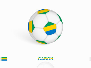 Soccer ball with the Gabon flag, football sport equipment.