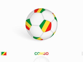 Soccer ball with the Congo flag, football sport equipment.