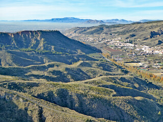 Fototapeta na wymiar Mountains of the Sierra Nevada above Granada in Spain