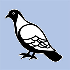 A Beautiful and Eye Catching Pigeon Line Art In Black and white