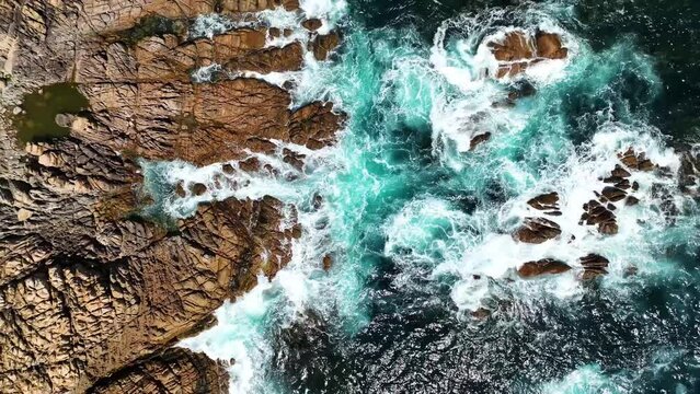 Aerial view of Injidup natural pool, Yallingup, Western Australia, Australia.