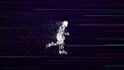 Running Particles Sport Motivation Man Motion Graphics