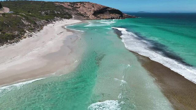 Aerial view of West Beach with paradise bay and beach, Western Australia, Australia.