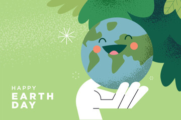 Earth day illustration. Ecology, environmental problems and environmental protection. Vector illustration concept for graphic and web design, business presentation, marketing and print material.