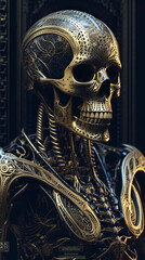 Fototapeta premium iron mechanical human skeleton