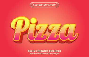 Vector vectors pizza 3d text effect