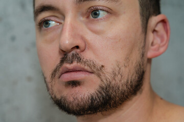 Obraz premium Close up portrait on handsome man with small beard