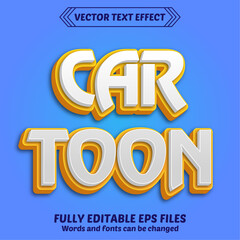 Vector editable 3d cartoon text effect funny and comic text style
