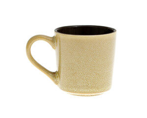 Empty cup isolated on white background.